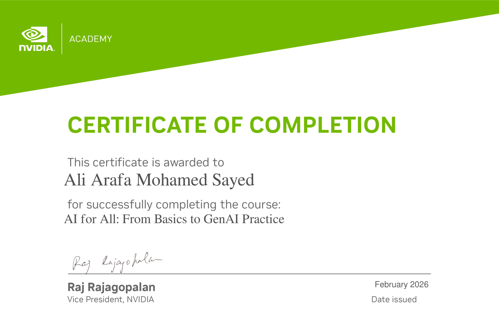 AI GenAI Certificate